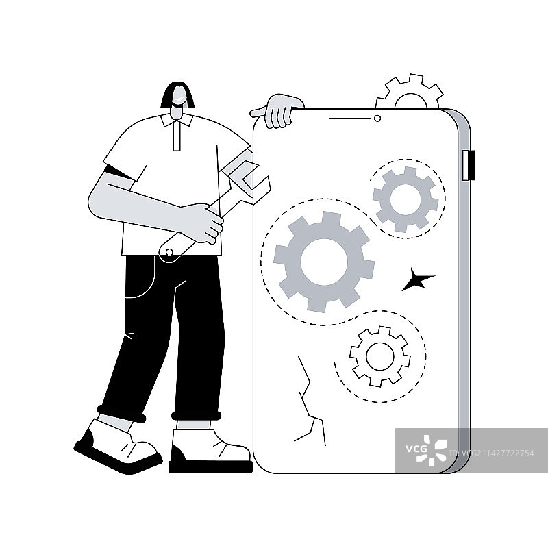 移动设备维修抽象概念图片素材