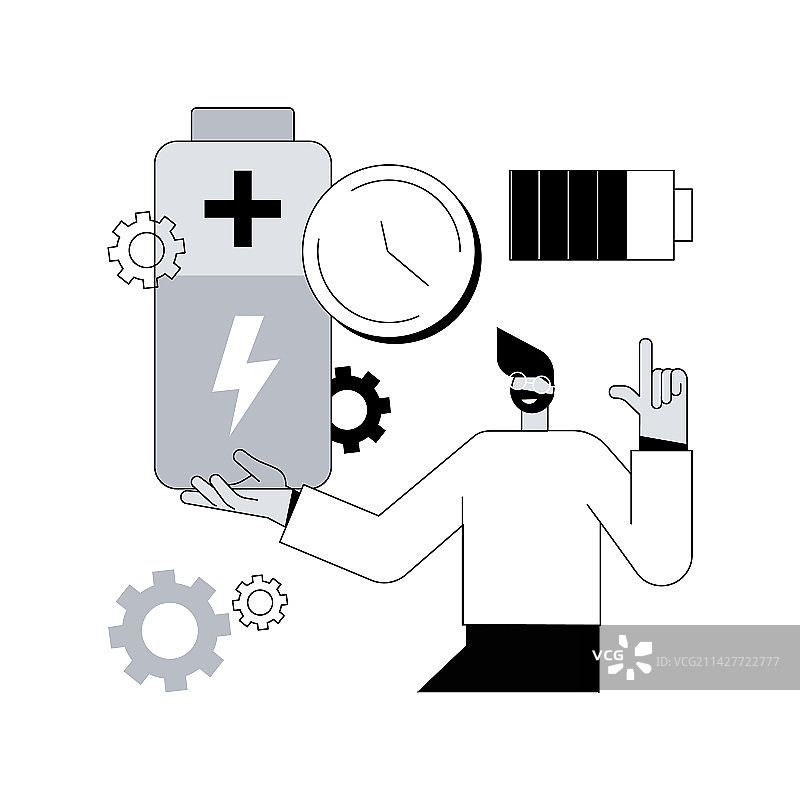 电池运行时间抽象概念图片素材