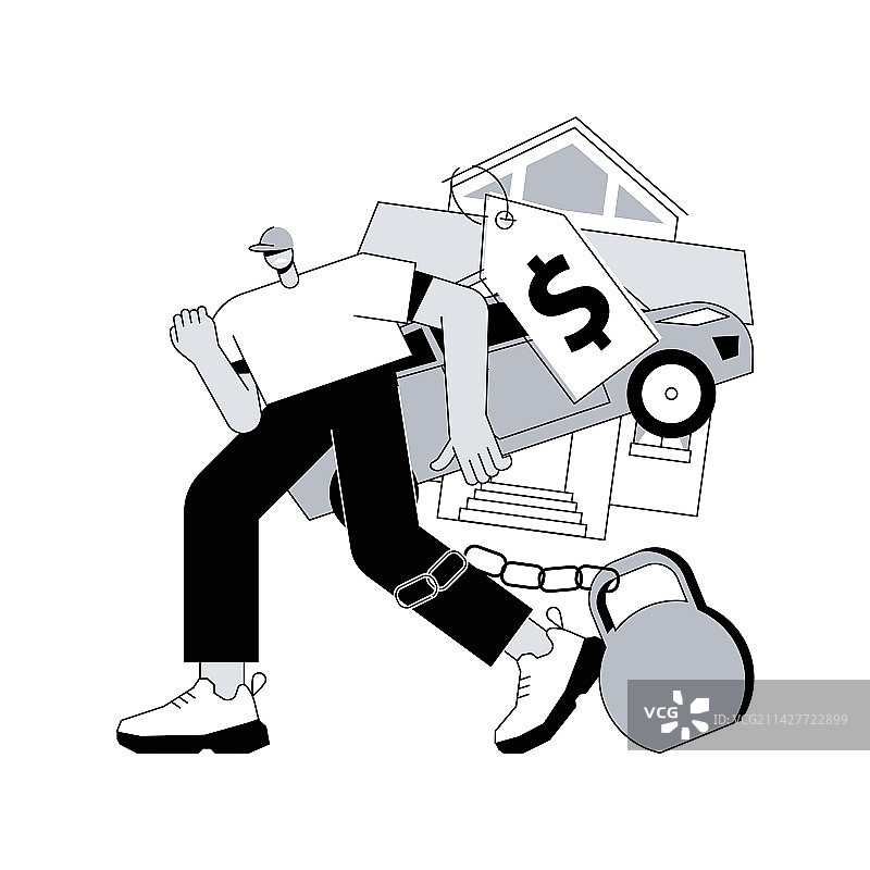 债务负担抽象概念图片素材