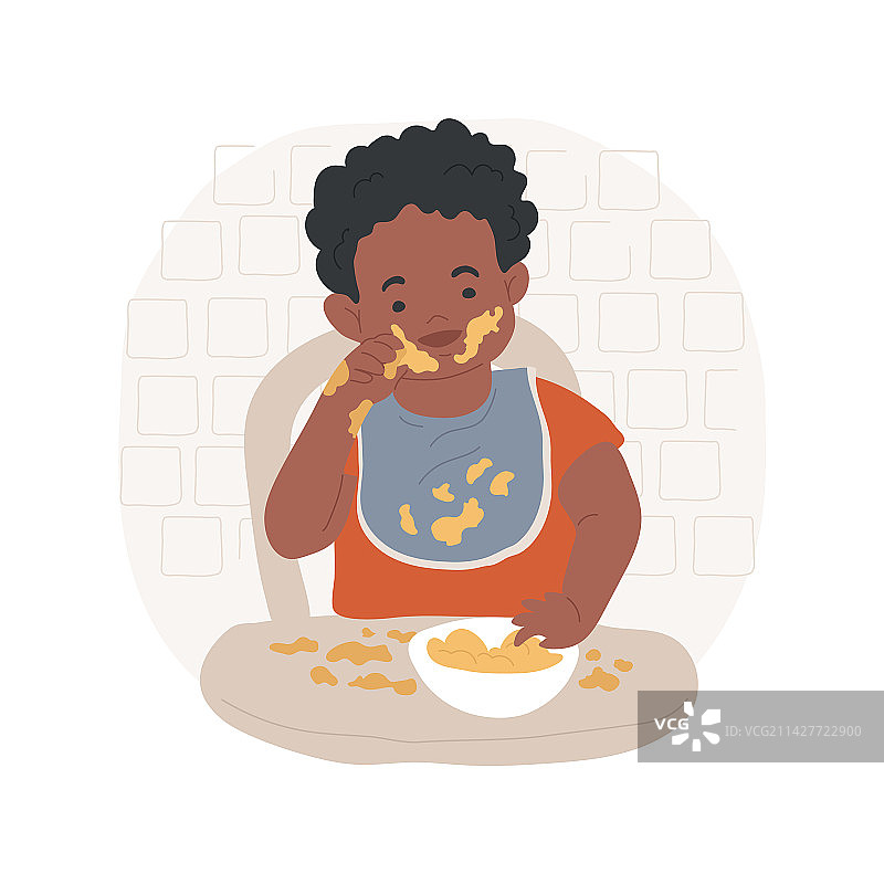 卡通脏乱吃相隔离图图片素材