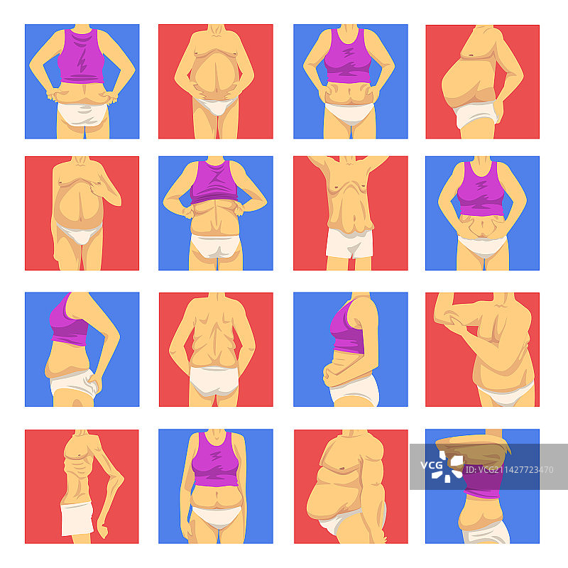 男女躯干，腹部松弛图片素材