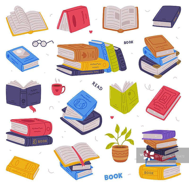 彩色封面的科学书籍合集图片素材