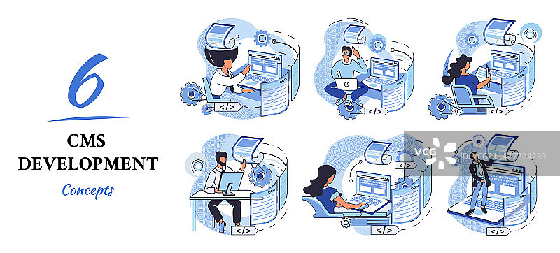 数字内容管理系统概念图片素材