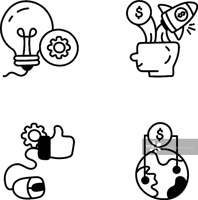 商业规划涂鸦图标包图片素材