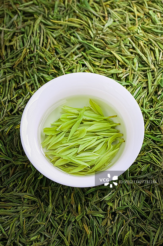 安吉白茶冲泡图片素材