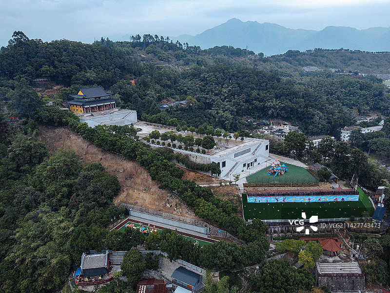 罗源县 凤山公园 慈林观音堂 第一中学 县医院 春景花园 航拍图片素材