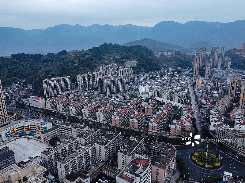 罗源县 凤山公园 慈林观音堂 第一中学 县医院 春景花园 航拍图片素材