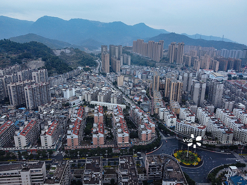 罗源县 凤山公园 慈林观音堂 第一中学 县医院 春景花园 航拍图片素材