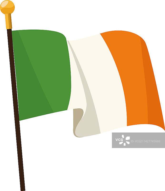 旗杆上的爱尔兰国旗图片素材