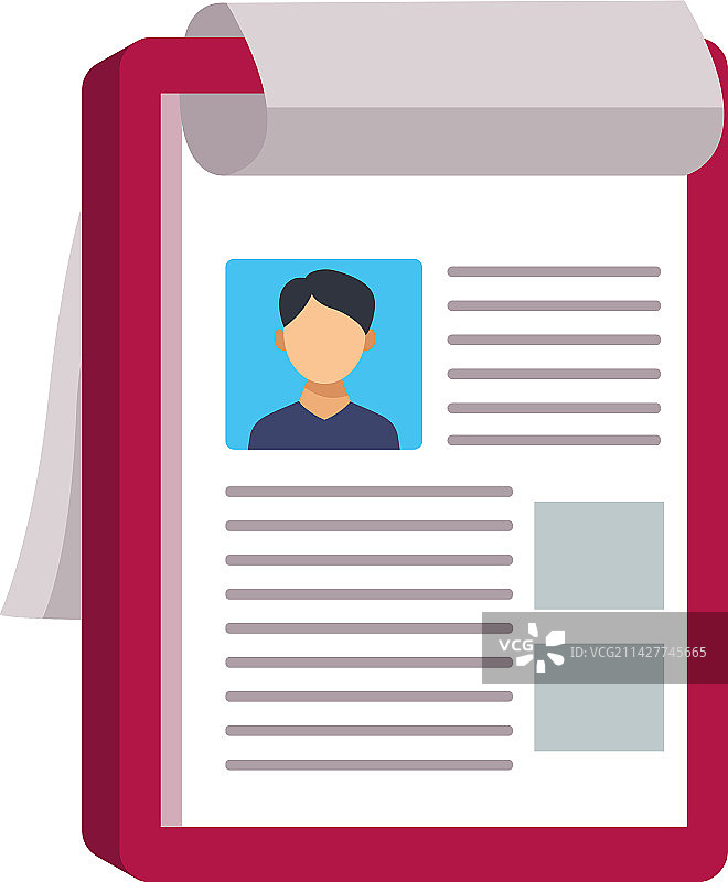 带有简历文档的剪贴板图片素材