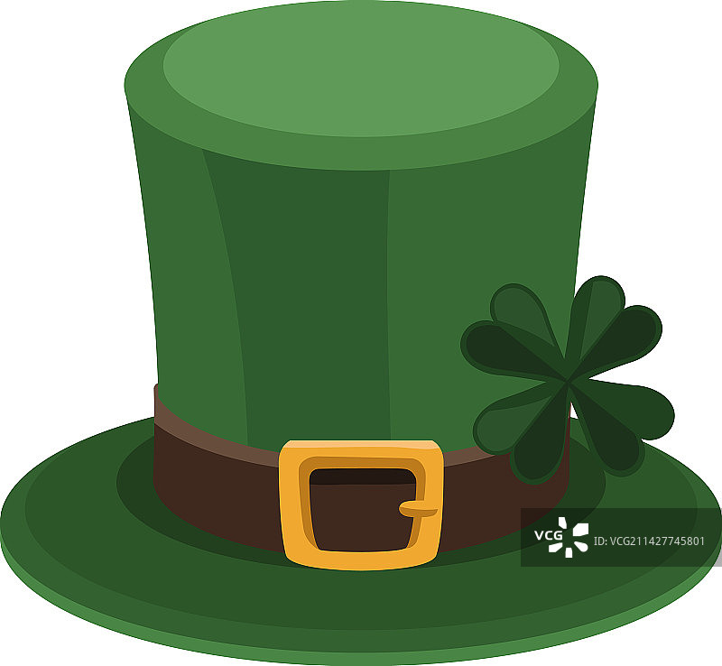 带三叶草的矮精灵高顶帽图片素材