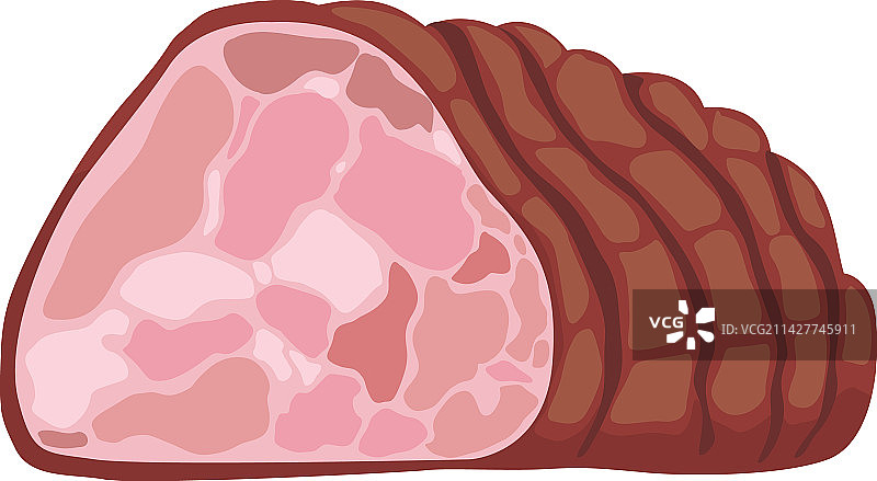 猪肉火腿切割特写图片素材