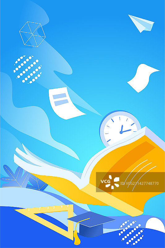 卡通节日教育春天春季高考开学季五四青年节快乐上学课堂学习兴趣开发培养想象阅读读书日矢量插画图片素材