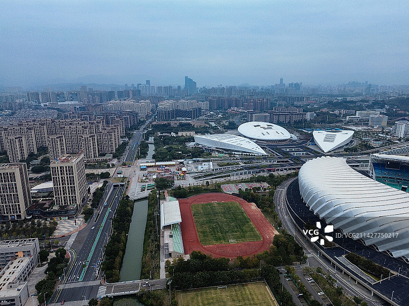 福州 海峡奥林匹克体育中心 福湾路 阳光天地 30中 福湾路立交桥 航拍 网球馆图片素材