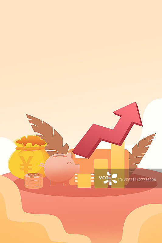 卡通手绘金融股票上涨下跌插画图片素材