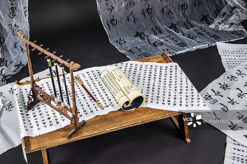 毛笔书法文化用品图片素材