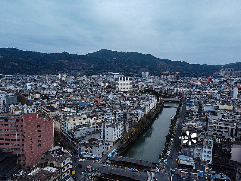 柘荣县 龙溪 文昌南路 仙屿公园 河滨西路 图书馆 航拍图片素材