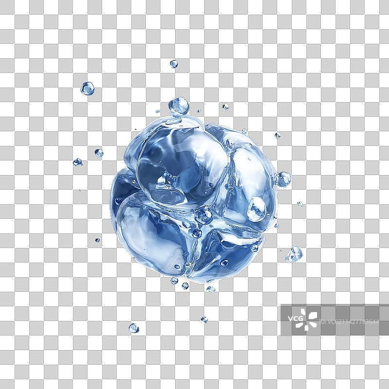 3D渲染的微观世界里的分子结构图片素材