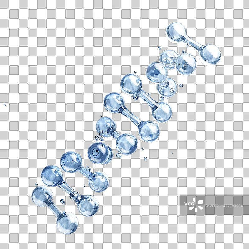 3D渲染的微观世界里的分子结构图片素材