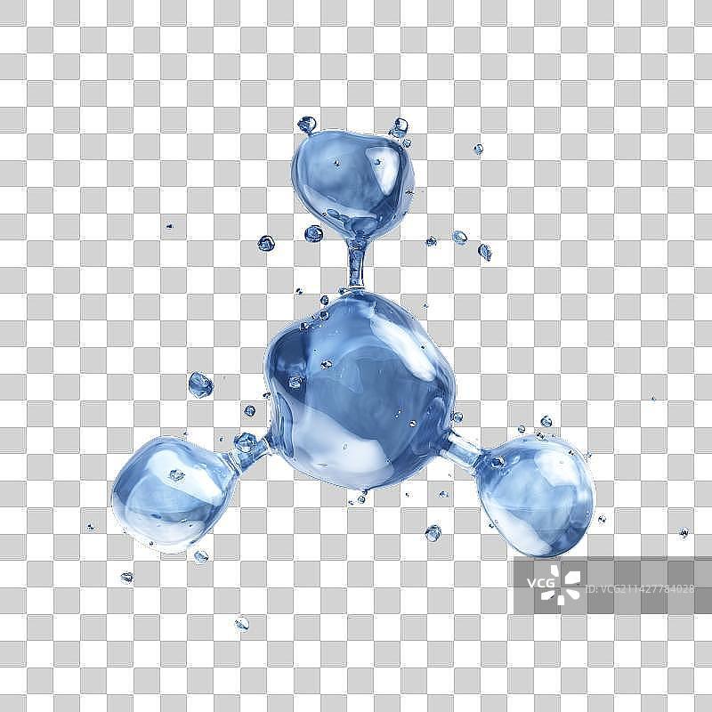 3D渲染的微观世界里的分子结构图片素材
