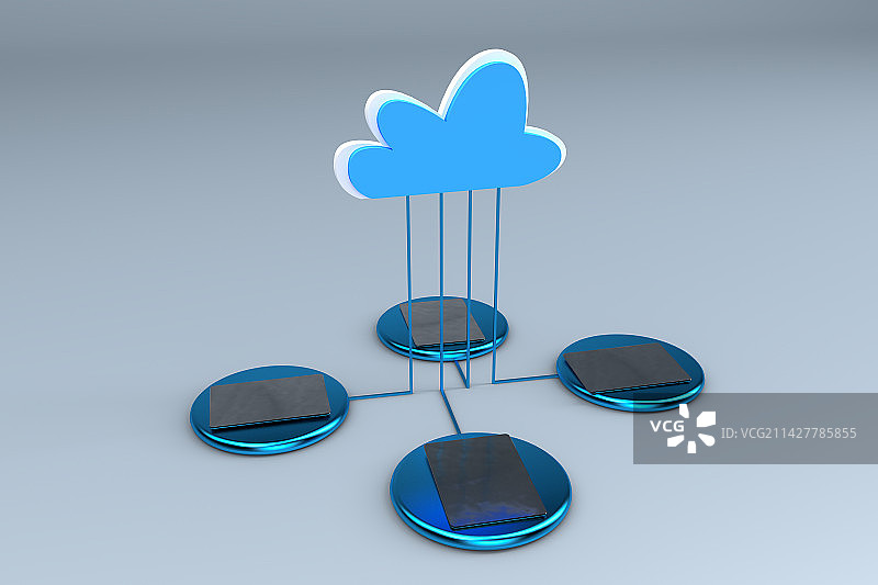 云服务科技概念,3D渲染图片素材