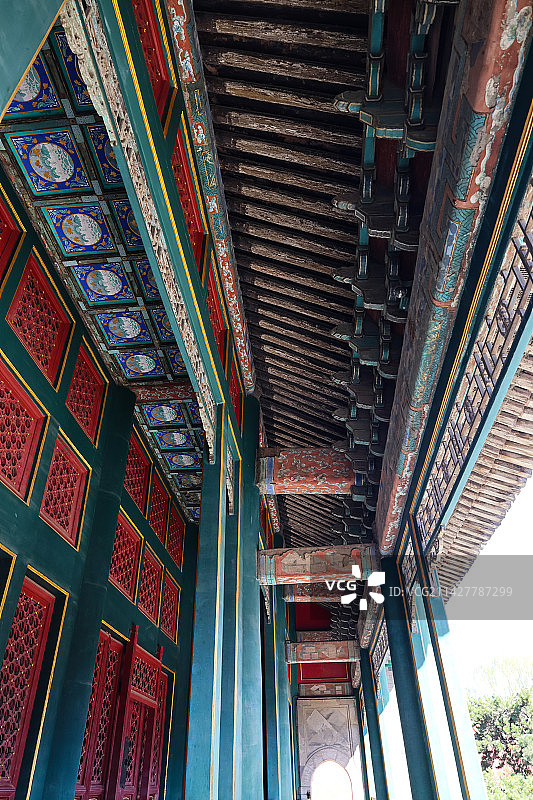 北京故宫四库全书藏书楼文渊阁及花园图片素材