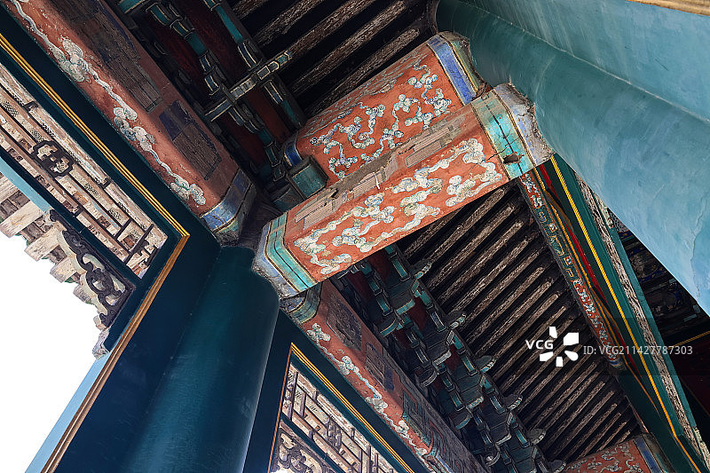 北京故宫四库全书藏书楼文渊阁及花园图片素材