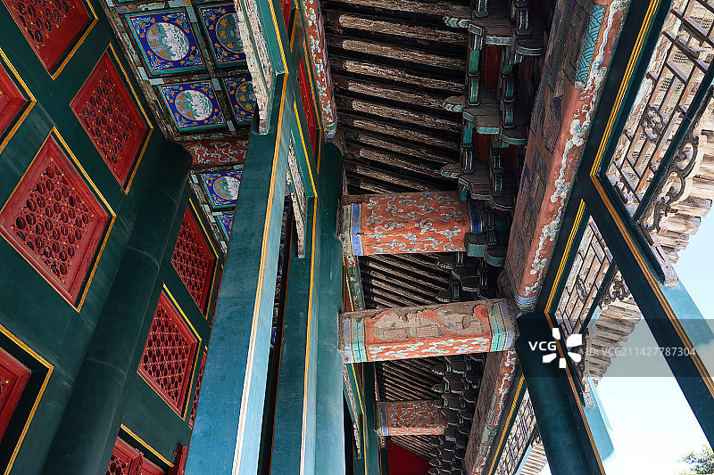 北京故宫四库全书藏书楼文渊阁及花园图片素材