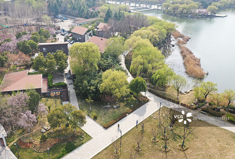 山东枣庄凤鸣湖公园春光美图片素材
