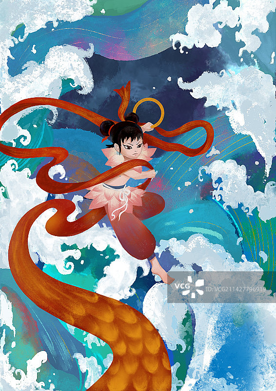 哪吒闹海图片素材