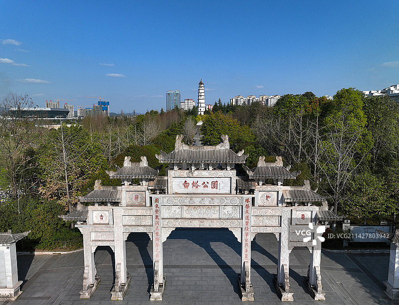 四川省南充市营山县进士文化旅游景区航拍图片素材
