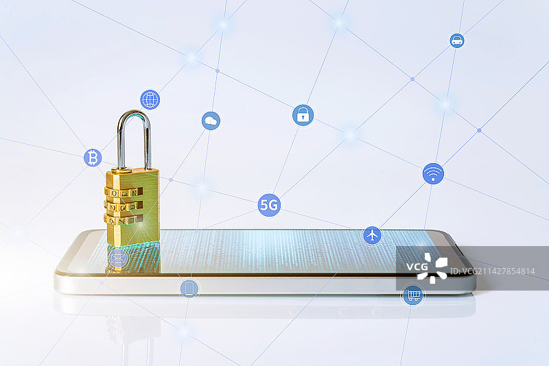 锁，手机，信息，数据安全，互联大数据概念图片素材