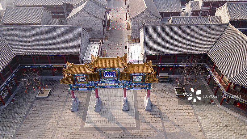 中国山东无棣古城古建筑航拍图图片素材