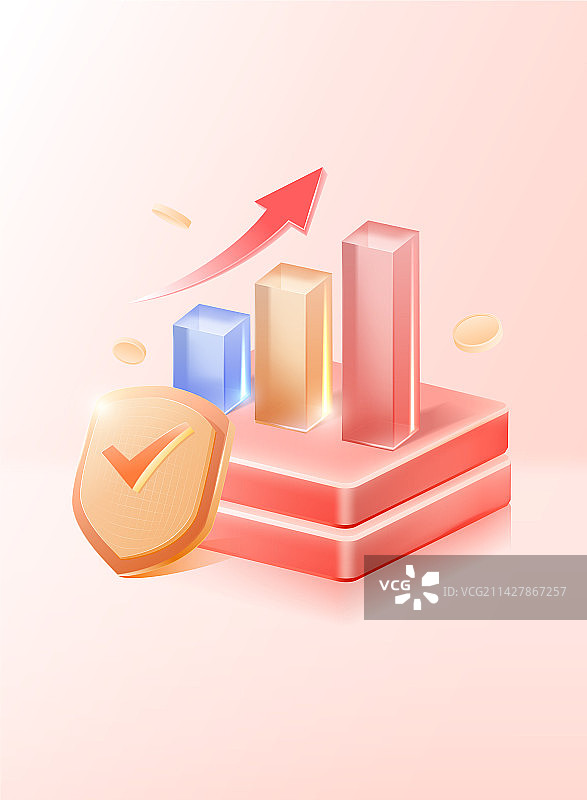 金融数据安全柱状图图片素材
