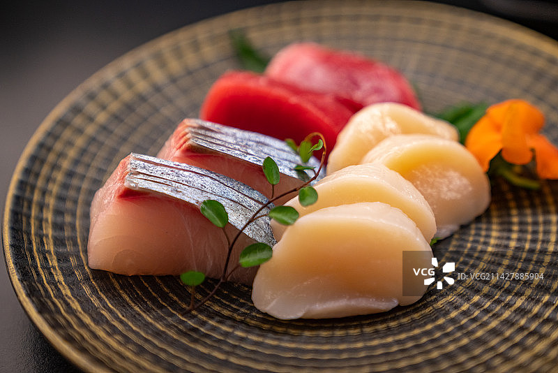 日式海鲜刺身特写图片素材