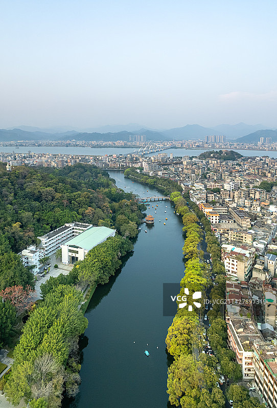 潮州西湖航拍图片素材