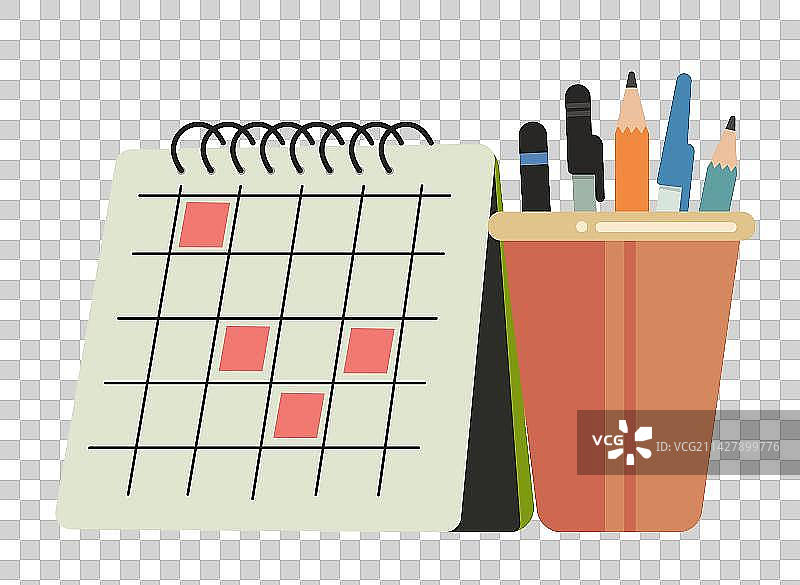 桌面摆设日历笔筒图片素材