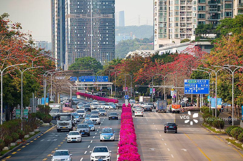 深圳福田区益田路和福民路交汇路口图片素材