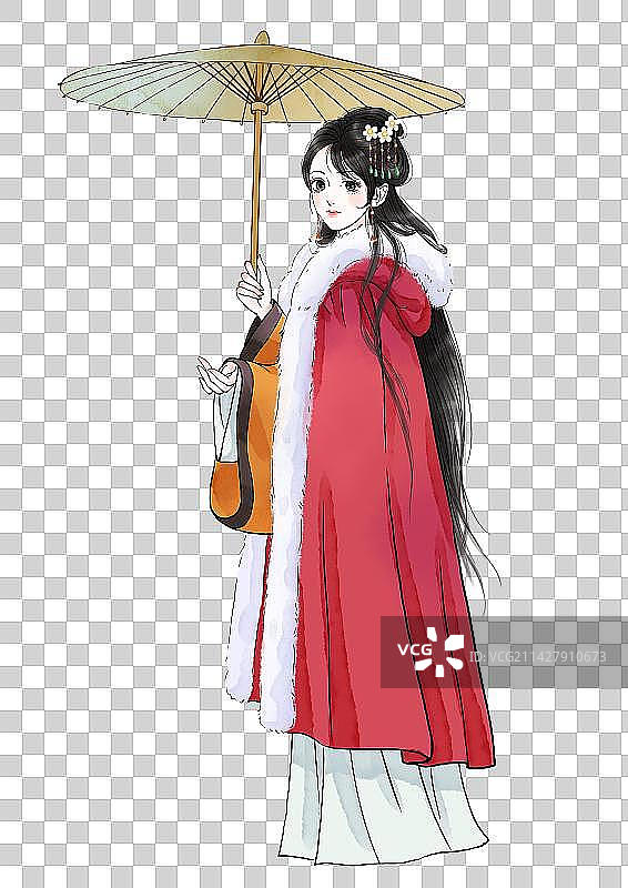 古风撑伞的少女图片素材