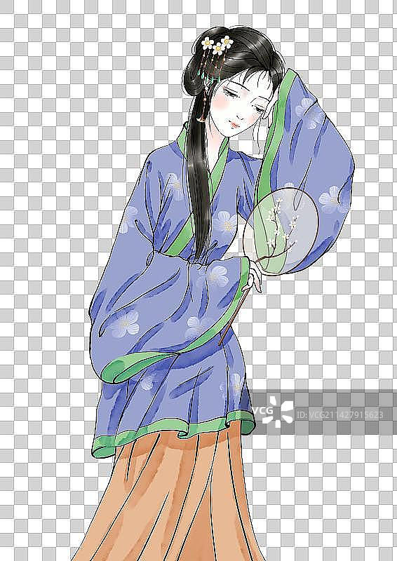 古风休憩的少女图片素材