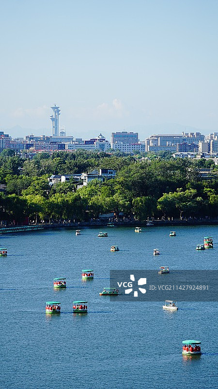 北京北海公园远眺奥林匹克森林公园图片素材