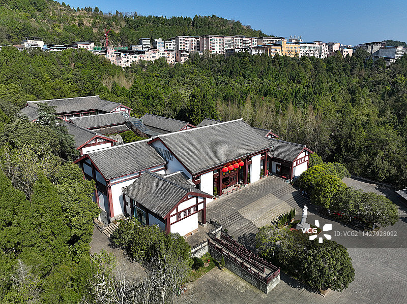 四川省南充市仪陇县朱德故里朱德同志故居纪念馆航拍图片素材