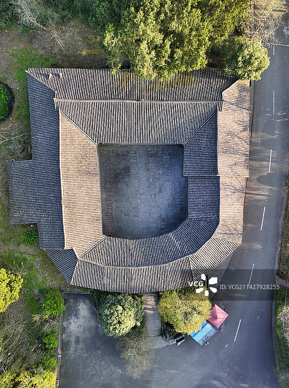 四川省南充市仪陇县朱德故里朱德纪念地朱德父母故居航拍图片素材