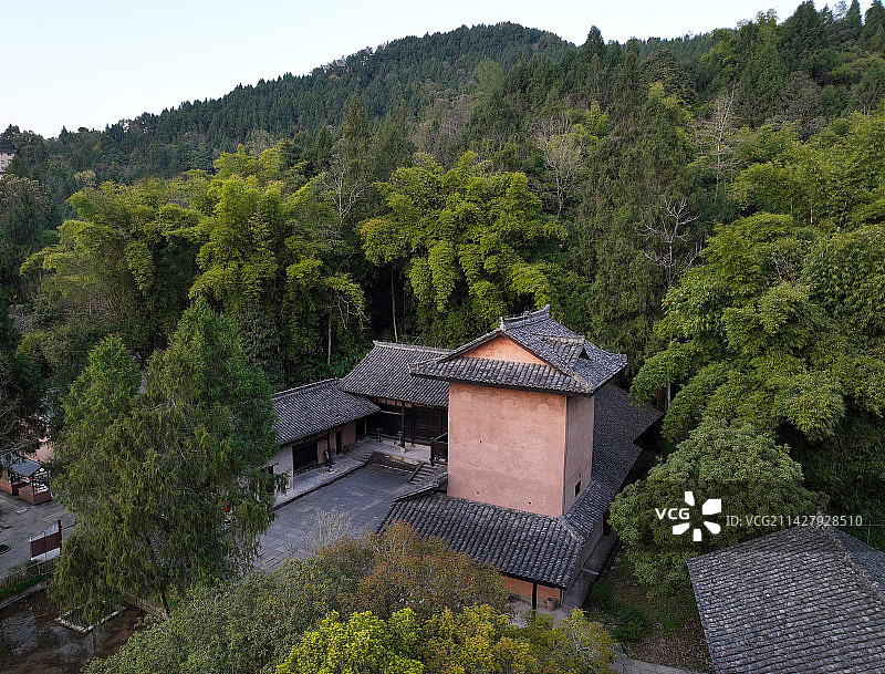 四川省南充市仪陇县朱德故里朱德与母亲陈列室朱德诞生地航拍图片素材