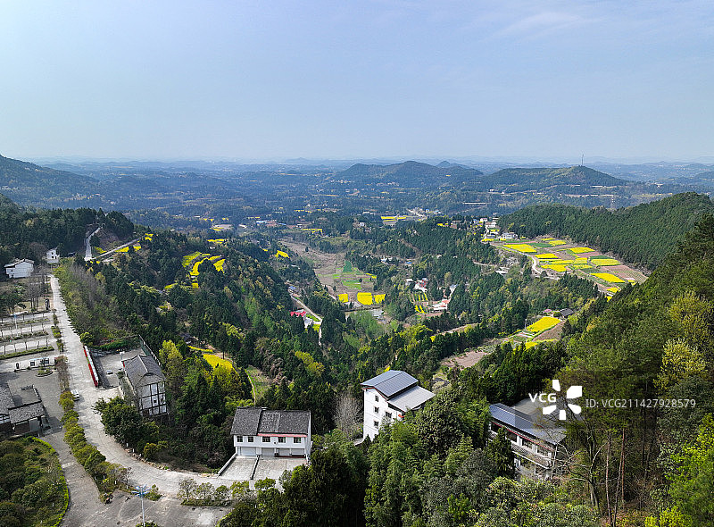 四川省南充市南部县禹迹山大佛旅游景区航拍图片素材