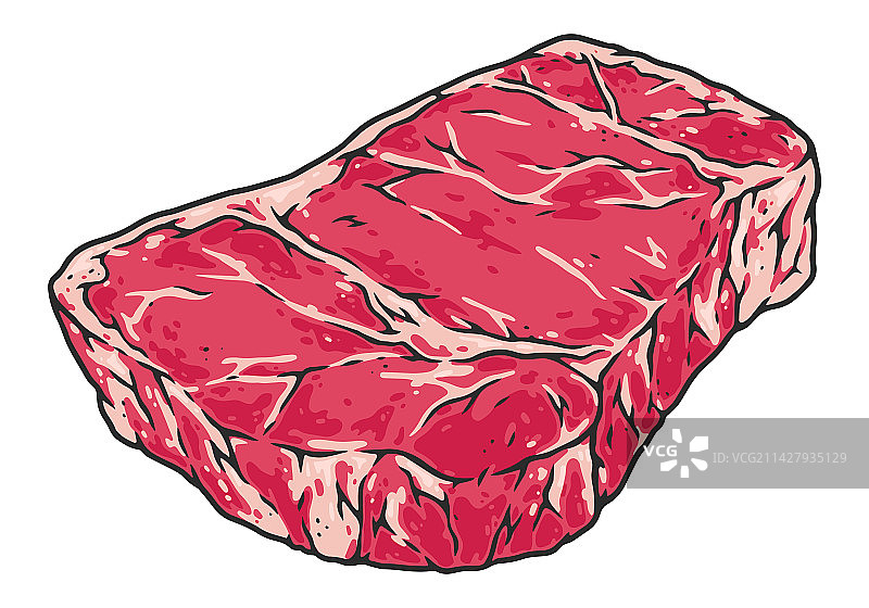 彩色复古肉排标签图片素材