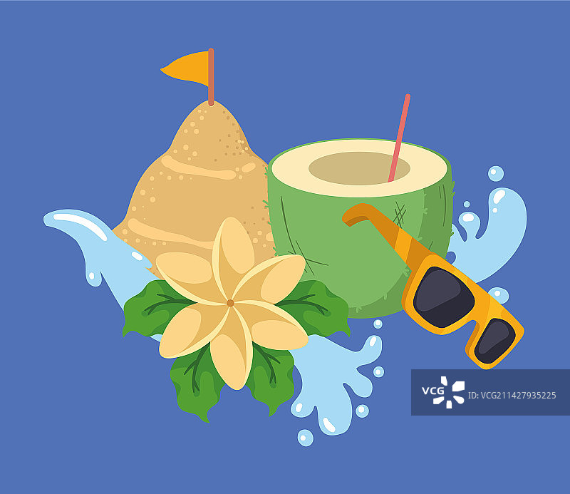 宋干节设计的椰子鸡尾酒图片素材