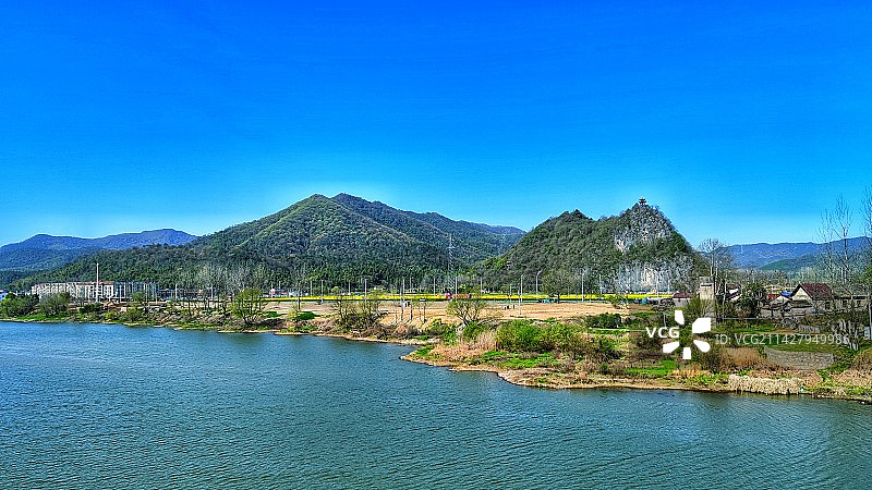 碧水云天青弋江图片素材