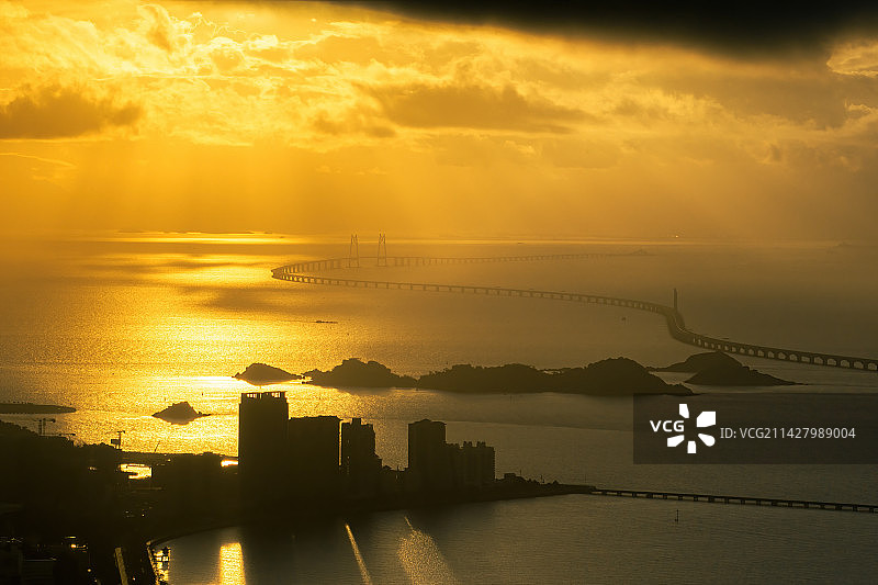 航拍珠海天际线城市风光图片素材