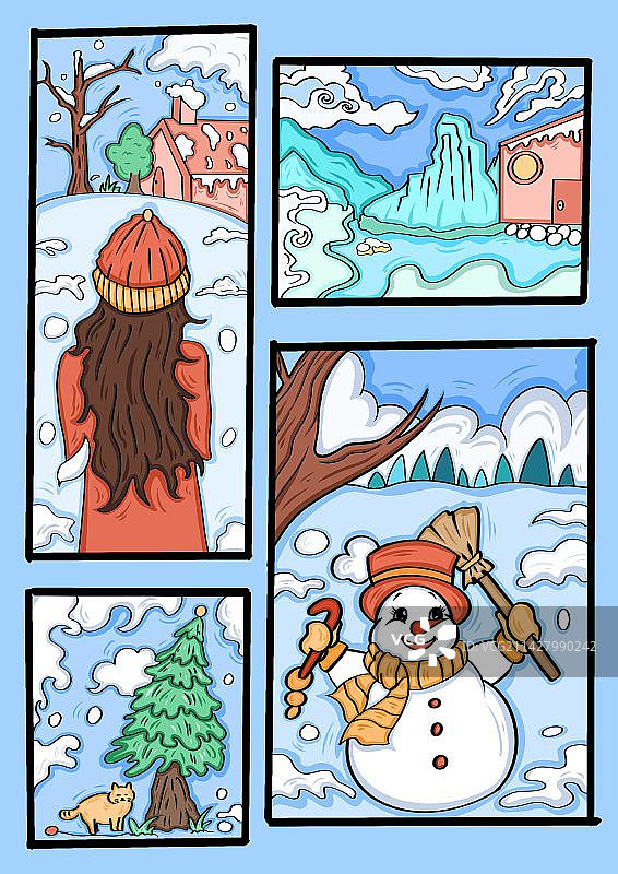 治愈系插画图片素材